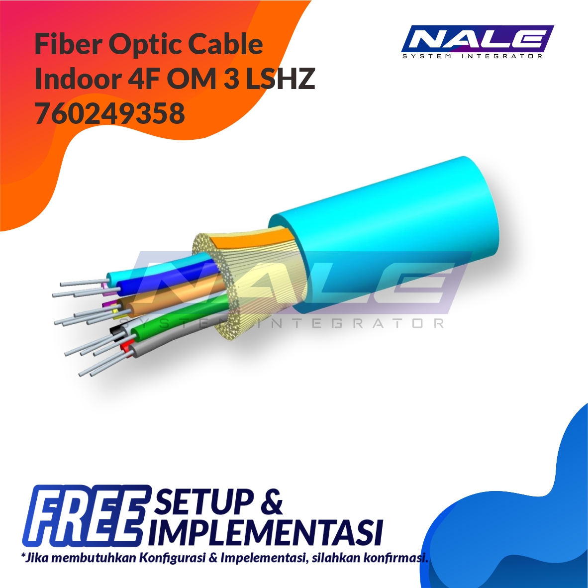 SLOTNE - Fiber Optic Cable Indoor 4F OM3 LSZH 760249358 - 01 Fiber Optic Cable, Indoor, 4F, OM3, LSZH (760249358) - Gambar 1