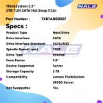 ThinkSystem 3.5  2TB 7.2K SATA 6Gb Hot Swap 512n HDD (7XB7A00050) - Gambar 2